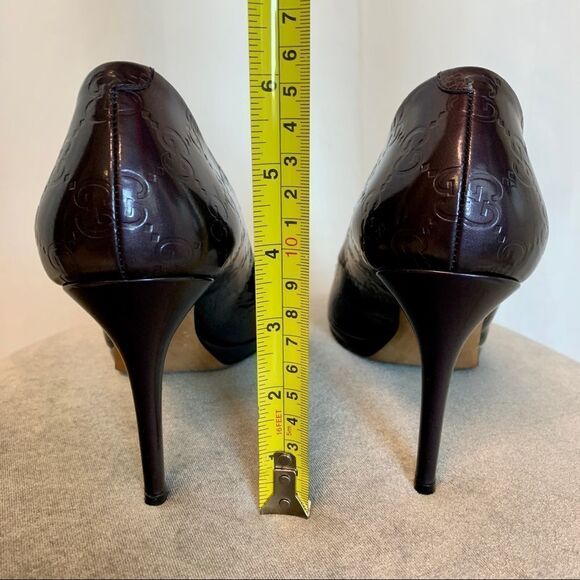 Gucci Purple Patent Leather Guccissima Horsebit Open Peep Toe Pump Heels Pump 38 - Picture 10 of 13